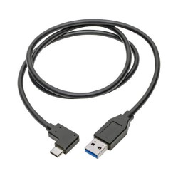 U428-003-CRA USB Type-C to USB Type-A Cable (M/M) - Right Angle, 3.1, 5 Gbps, Gen 1, 3 ft. - Thunderbolt 3