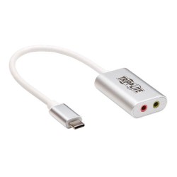 U437-002 USB-C to 3.5 mm Stereo Audio Adapter - USB 2.0, Silver