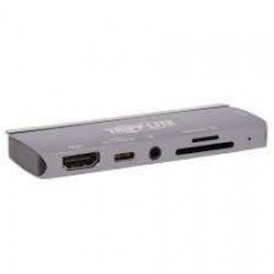 U442-DOCK15-S USB-C Dock with Clip - 4K HDMI, USB-A Hub Port, Memory Card, 60W PD Charging, Gray