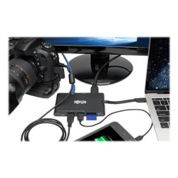 U442-DOCK3-B USB-C Laptop Docking Station - HDMI, VGA, GbE, 4K @ 30 Hz, Thunderbolt 3, USB-A, USB-C, PD Charging 3.0, Black