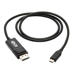 U444-003-DP-BE USB-C to DisplayPort Adapter Cable (M/M) - 3.1, Gen 1, Locking Connector, 4K @ 60 Hz, 4:4:4, Black, 3 ft.