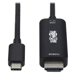 U444-003-HDR4BE USB-C to HDMI Adapter Cable, 4K 60Hz, HDR, HDCP 2.2, DP 1.4 Alt Mode, Black, 3-ft.