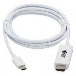 U444-006-HWE USB-C to HDMI Adapter Cable (M/M), 4K, 4:4:4, Thunderbolt 3 Compatible, White, 6 ft.