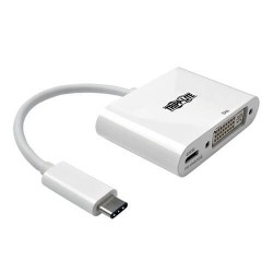U444-06N-D-C USB 3.1 Gen 1 USB-C to DVI Adapter with USB-C PD Charging Port, Thunderbolt 3 Compatible, 1080p