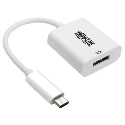 U444-06N-DP8W USB-C to DisplayPort Adapter Cable (M/F) with Equalizer, 8K UHD, HDR, DP 1.4, White, 6 in.