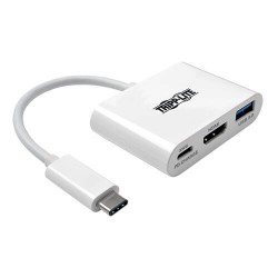 U444-06N-HU-C USB 3.1 Gen 1 USB-C to HDMI Adapter with USB-A and USB-C PD Charging Ports, Thunderbolt 3 Compatible, 1080p
