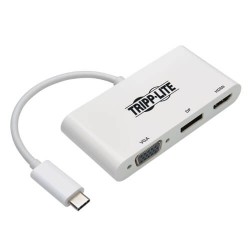 U444-06N-HVDPW USB-C to HDMI/DisplayPort/VGA Adapter - USB 3.1 Gen 1, Thunderbolt 3 Compatible, Ultra HD 4K, MST, White