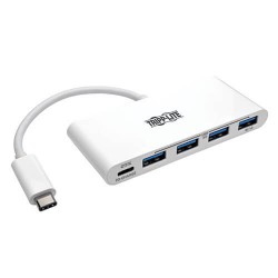 U460-004-4A-C USB 3.1 Gen 1 USB-C Portable Hub with 4 USB-A Ports and USB-C PD Charging Port, Thunderbolt 3 Compatible