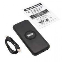 UPB-10K0-1U1CQ Portable Wireless Charging Power Bank - 10,000 mAh, Qi Certified, Apple and Samsung Compatible, Black