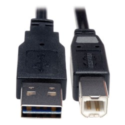 UR022-001 Universal Reversible USB 2.0 Cable (Reversible A to B M/M), 1-ft.