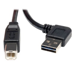 UR022-003-RA Universal Reversible USB 2.0 Cable (Right / Left Angle Reversible A to B M/M), 3-ft.