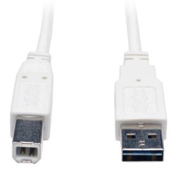 UR022-006-WH Universal Reversible USB 2.0 Cable (Reversible A to B M/M), White, 6-ft.