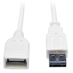 UR024-003-WH Universal Reversible USB 2.0 Extension Cable (Reversible A to A M/F), White, 3-ft.