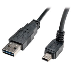 UR030-003-UPB Universal Reversible USB 2.0 Cable (Reversible A to Up-angle 5Pin Mini B M/M), 3-ft.