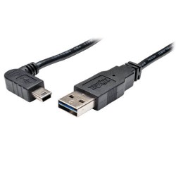 UR030-006-RAB Universal Reversible USB 2.0 Cable (Reversible A to Right-Angle 5Pin Mini B M/M), 6-ft.