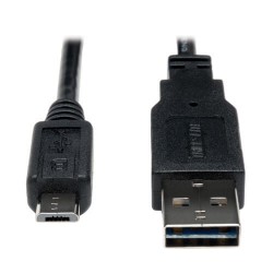 UR050-001-24-10 Universal Reversible USB 2.0 Cable, 28/24AWG (Reversible A to 5Pin Micro B M/M) - 10 Piece Bulk Pack, 1-ft.