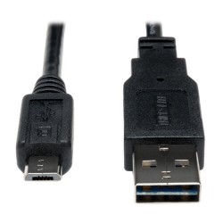 UR050-001-24G Universal Reversible USB 2.0 Cable, 28/24AWG (Reversible A to 5Pin Micro B M/M), 1-ft.