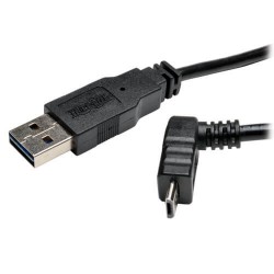 UR050-001-UPB Universal Reversible USB 2.0 Cable (Reversible A to Up-Angle 5Pin Micro B M/M), 1-ft.