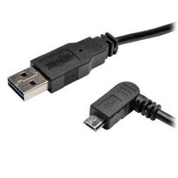 UR050-006-LAB Universal Reversible USB 2.0 Cable (Reversible A to Left-angle 5Pin Micro B M/M), 6-ft.