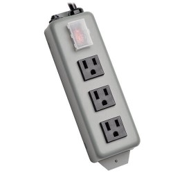 3SP Waber-by-Tripp Lite 3-Outlet Industrial Power Strip, 6-ft. Cord, 5-15P, Switch Guard