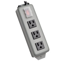 3SP9 Waber-by-Tripp Lite 3-Outlet Industrial Power Strip, 9 ft. Cord, NEMA 5-15P Plug, Switch Guard