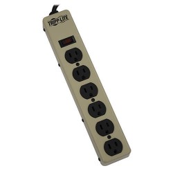 6NX6 Waber-by-Tripp Lite 6-Outlet (75.9mm center-to-center spacing) Industrial Power Strip, 6-ft. Cord