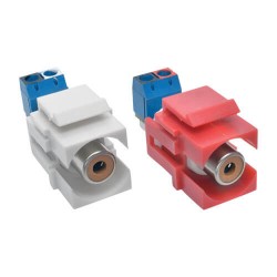 A050-000-ST-KJ RCA Female Audio to Screw Terminal Keystone Jack Kit, Red/White