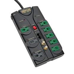 AV88SATG Eco-Surge 8-Outlet Surge Protector, 8-ft. Cord, 2880 Joules, Tel/Modem/Coax/Ethernet Protection