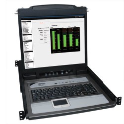 B020-U08-19-K NetDirector 8-Port 1U Rack-Mount Console KVM Switch with 19-in. LCD + 8 PS2/USB Combo Cables