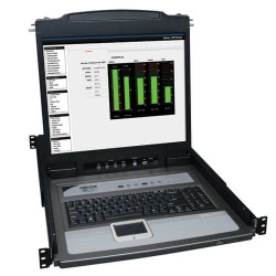 B020-U16-19-K NetDirector 16-Port 1U Rack-Mount Console KVM Switch with 19-in. LCD + 8 PS2/USB Combo Cables