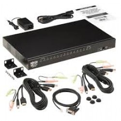 B024-HU16 16-Port HDMI/USB KVM Switch with Audio/Video and USB Peripheral Sharing, 1U Rack-Mount