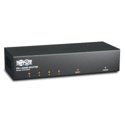 B116-004A 4-Port DVI Splitter with Audio and Signal Booster - Single-Link DVI-I, 1920 x 1200 (1080p) @ 60 Hz, TAA