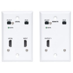 B127A-1A1-FHFH - HDMI over Cat6 Extender Kit, Wallplate, 4K 60Hz, 4:4:4, IR, PoC, HDR, HDCP 2.2, 230 ft., TAA