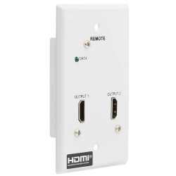 B127A-2A0-FH - 2-Port HDMI over Cat6 Receiver, Wall Plate - 4K 60 Hz, HDR, 4:4:4, PoC, HDCP 2.2, 230 ft. (70.1 m), 