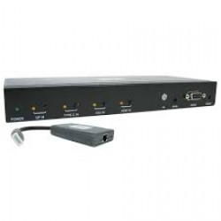 B320-4X1-MHB-K 4-Port Multi-Format Presentation Switch Over Cat6 Extender with PoC, 4K 60Hz 4:4:4, Up to 50ft