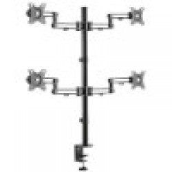 DDR1327SQFC-1 - Quad-Monitor Flex-Arm Desktop Clamp for 13â€ to 27â€ Displays