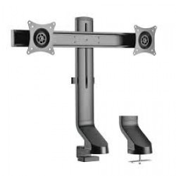 DDR1727DC Dual-Display Monitor Arm with Desk Clamp and Grommet - Height Adjustable, 17â€ to 27â€ Monitors