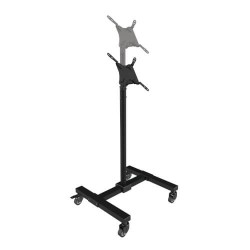 DMC1342S Mobile TV Stand - Height Adjustable, 13â€ to 42â€ TVs and Monitors, Locking Casters, Black