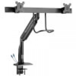 DMPDD1735AM - Safe-IT Precision-Placement Dual-Display Desk Clamp with Antimicrobial Tape for 17â€ to 35â€?