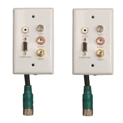 EZA-VGACSAF-2 Easy Pull Type-A Connectors - F/F set of VGA, 3.5mm, RCA Audio, Composite Video