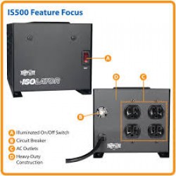 IS500 Isolator Series 120V 500W Isolation Transformer-Based Power Conditioner, 4 Outlets