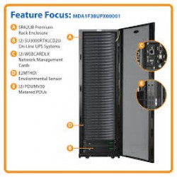 MDA1F38UPX00001 EdgeReadyâ„¢ Micro Data Center - 38U, (2) 3 kVA UPS Systems (N+N), Network Management and Dual 