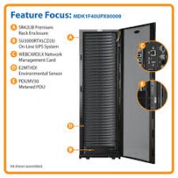 MDA1F40UPX00000 EdgeReadyâ„¢ Micro Data Center - 40U, 3 kVA UPS, Network Management and PDU, 120V Assembled/Tes