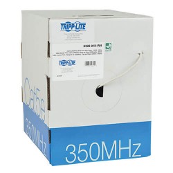 N022-01K-WH Cat5e 350 MHz Bulk Solid-Core PVC Cable, White, 1000 ft., TAA