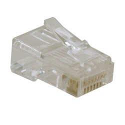 N030-010 RJ45 Plugs for Solid / Stranded Conductor 4-pair Cat5e Cable, 10-Pack