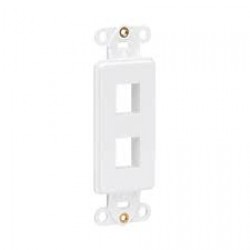 N042D-002V-WH Center Plate Insert, Decora Style - Vertical, 2 Ports