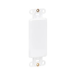 N042D-100V-WH Center Plate Insert, Decora Style - Vertical, Blank