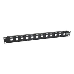 N062-012-KJ 12-Port 1U Rack-Mount Unshielded Blank Keystone/Multimedia Patch Panel, RJ45 Ethernet, USB, HDMI, Cat5e