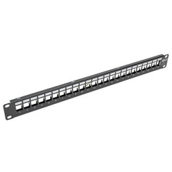 N062-024-KJ-SH 24-Port 1U Rack-Mount Shielded Blank Keystone/Multimedia Patch Panel, RJ45 Ethernet, USB, HDMI, Cat5