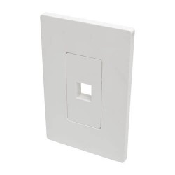 N080-101 1-Port Single-Gang Universal Keystone Wallplate, White, TAA
